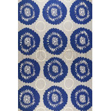 Noche Wool Geometric Area Rug in Blue/Gray