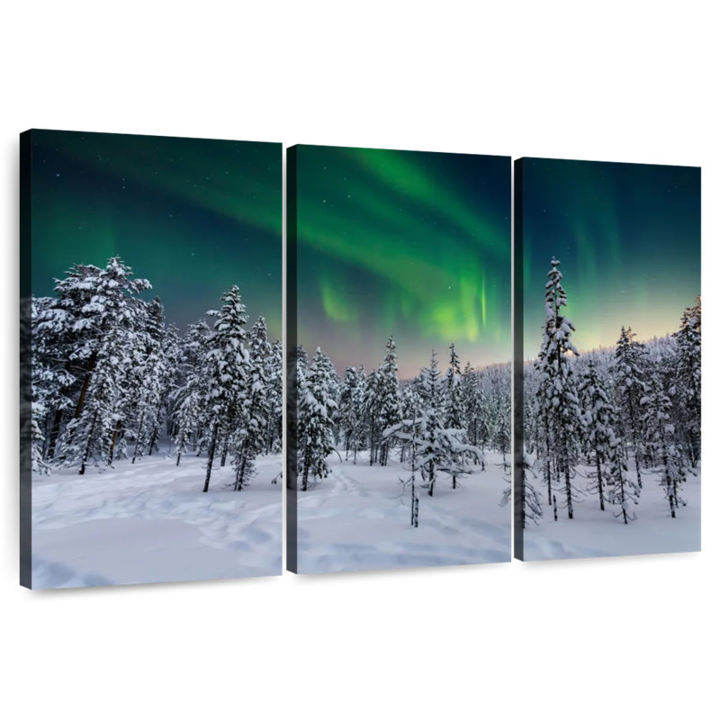 Alvord Snow Covered Lapland Trees, 48" H x 74" W
