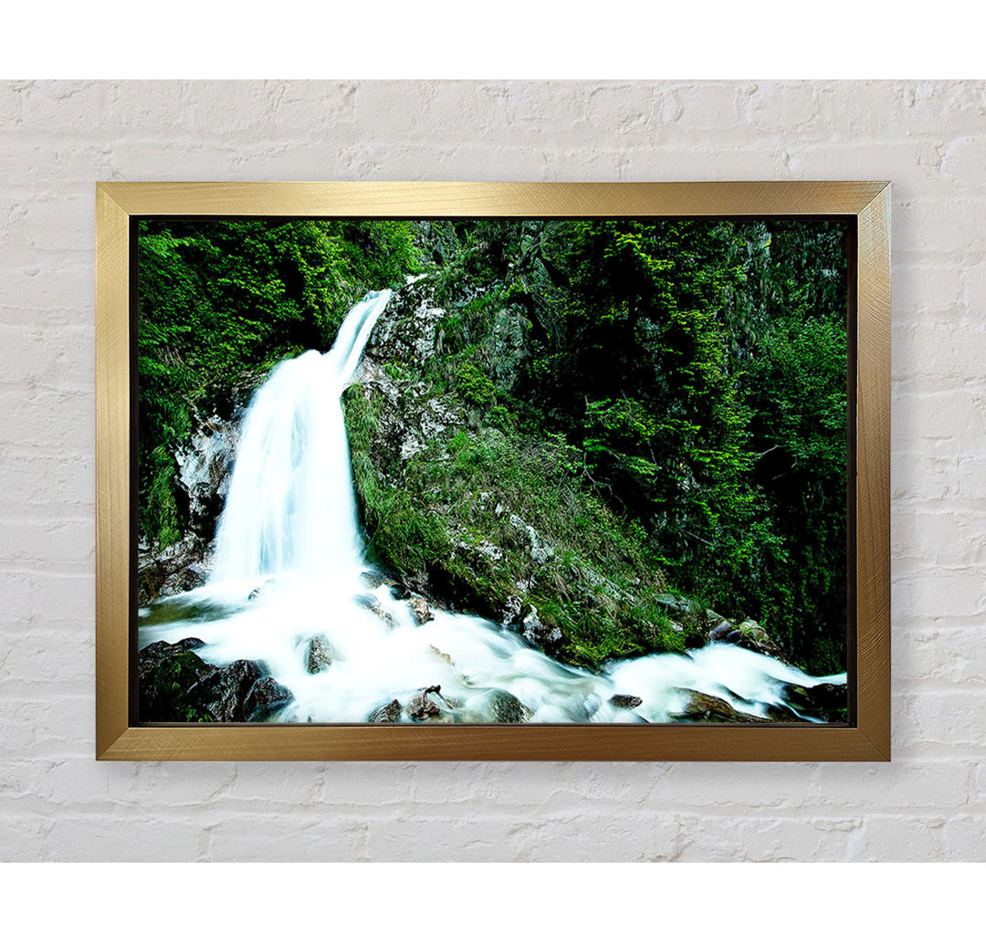 Mountain Waterfall Gush - Einzelner Bilderrahmen Kunstdrucke