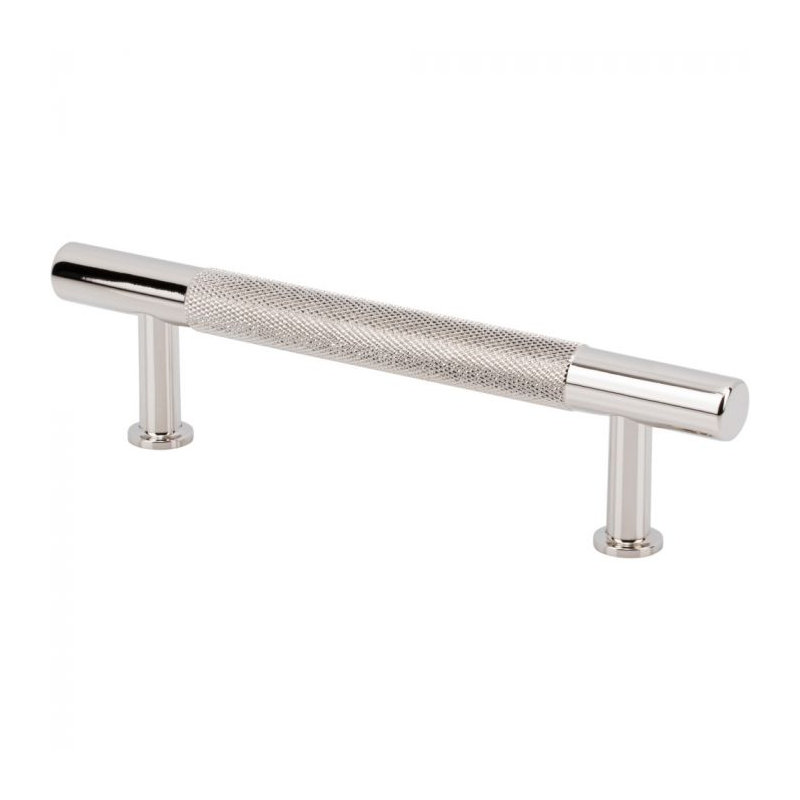 Beliza Knurled Bar Pull, Polished Nickel, 3 3/4"