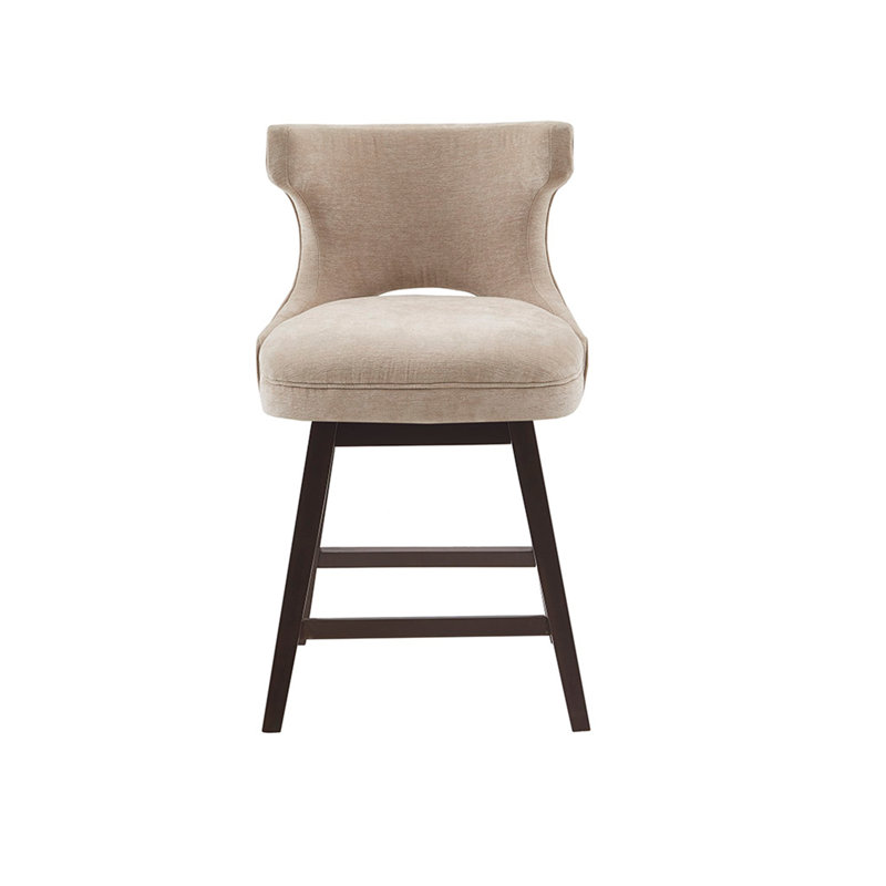 Tabouret de comptoir pivotant 25,75 po, Brun, Beige