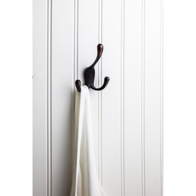 4" Triple Zinc Concealed Wall Mounted Robe Hook