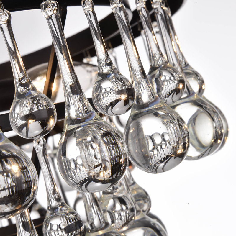 Plafonnier semi-encastré 9 lumières 23,6 po Mraz, Noir brunâtre