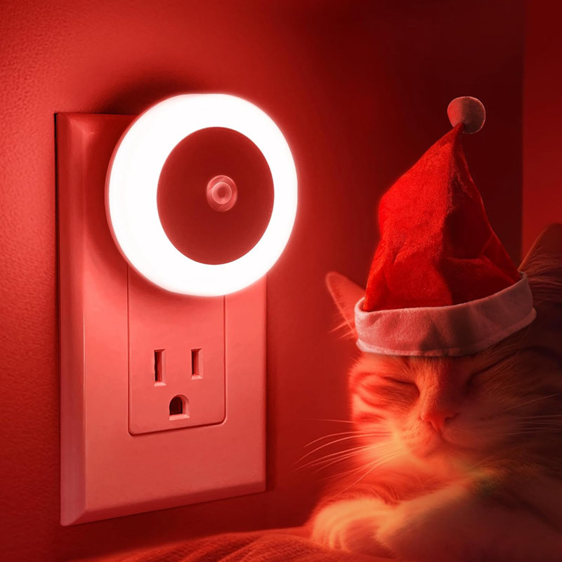 Azure Ice Night Light With Automatic Sensor And Housing, Red