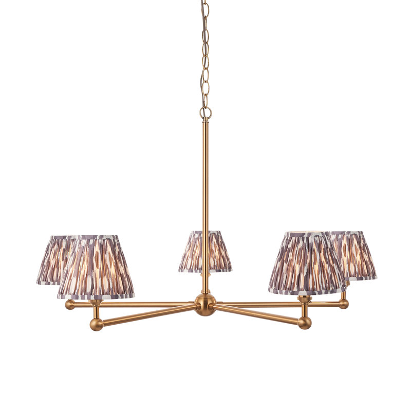 Santiago 5 - Light Waggon Wheel Chandelier, Grey