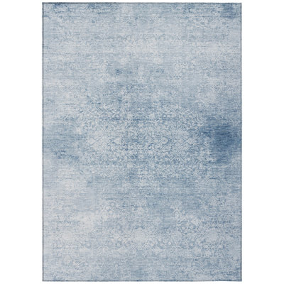 Machine Washable Indoor/Outdoor Xhevrie Sky Rug