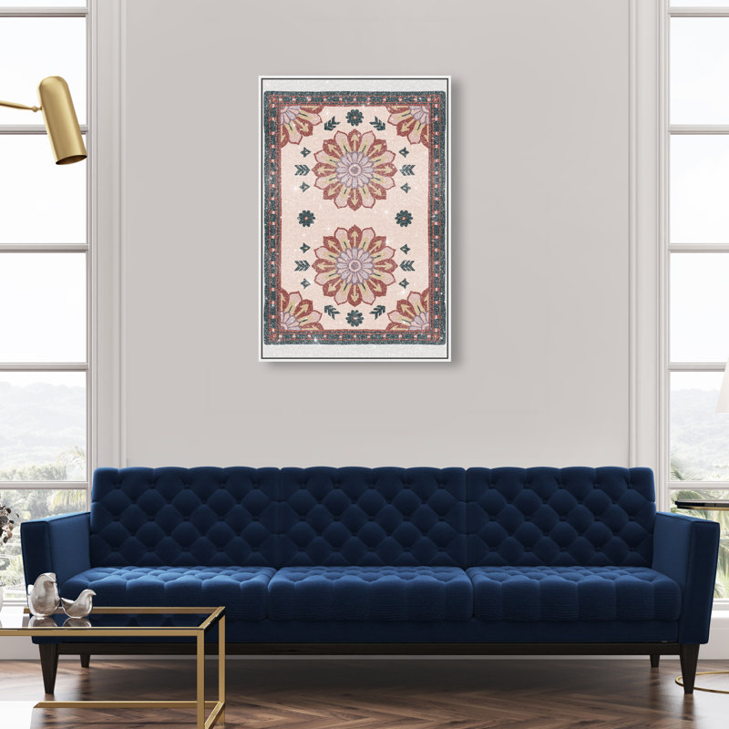 Midnight Damask Print by Oliver Gal, 16"H x 11"W, White Floater Frame