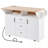 Kitchen Island With 2 Drop Leaf, Power Outlet, Spice & Towel Rack And 3 Drawers