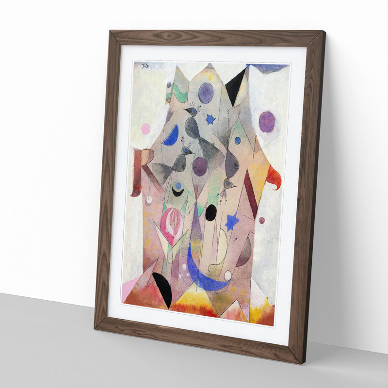 Persian Nightingales by Paul Klee - Framed Print, 65cm H x 48cm W x 2cm D, Walnut Framed