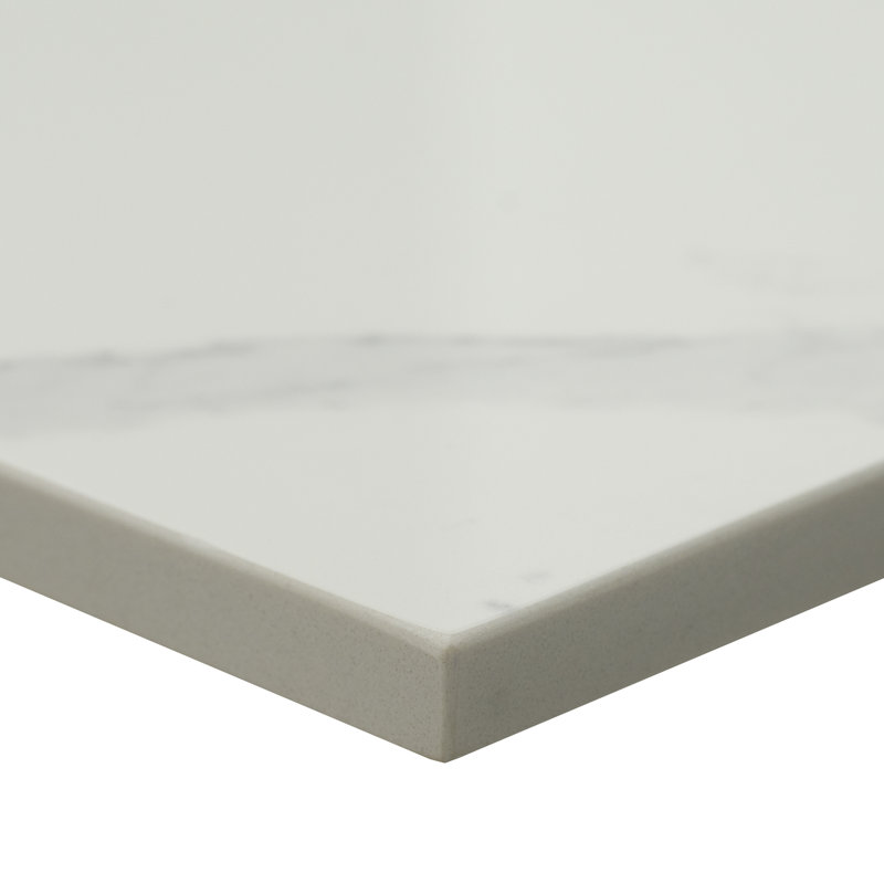 61 in. White Marble Bathroom Vanity Top with Single Sink