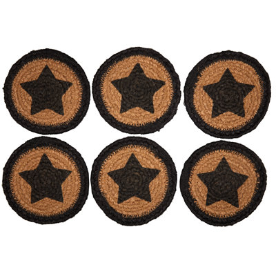 Rudd Jute Round 6 Piece Coaster Set