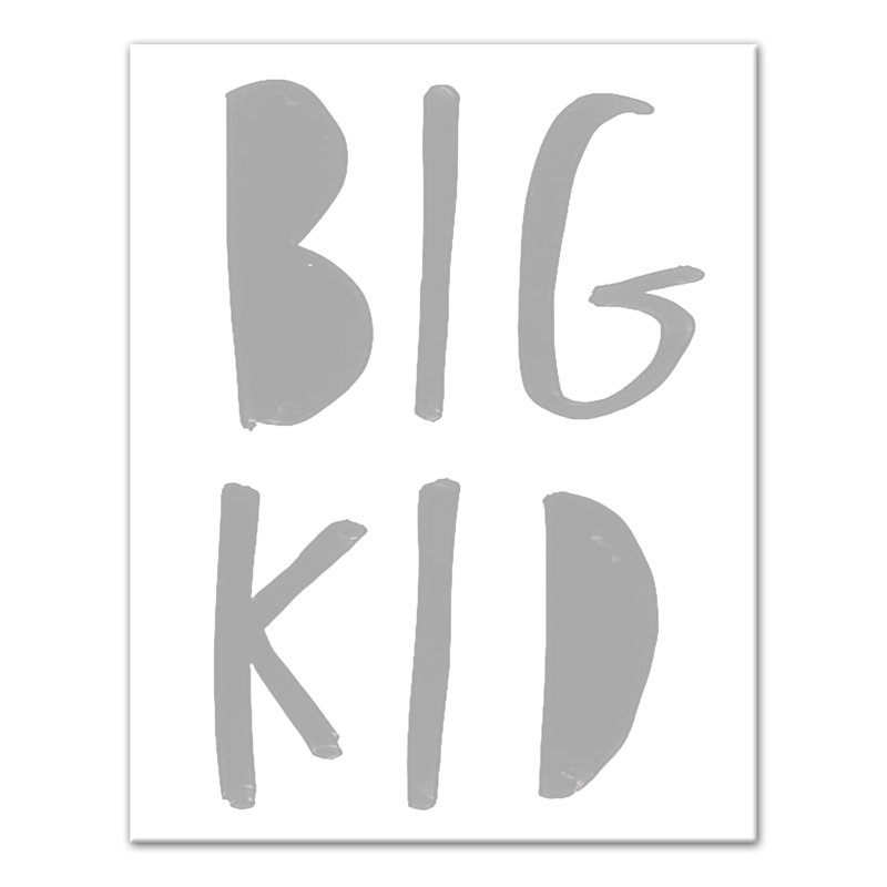 Art sur toile big enfant Benoit, H 14 po x l 11 po x P 1,25 po, Gris