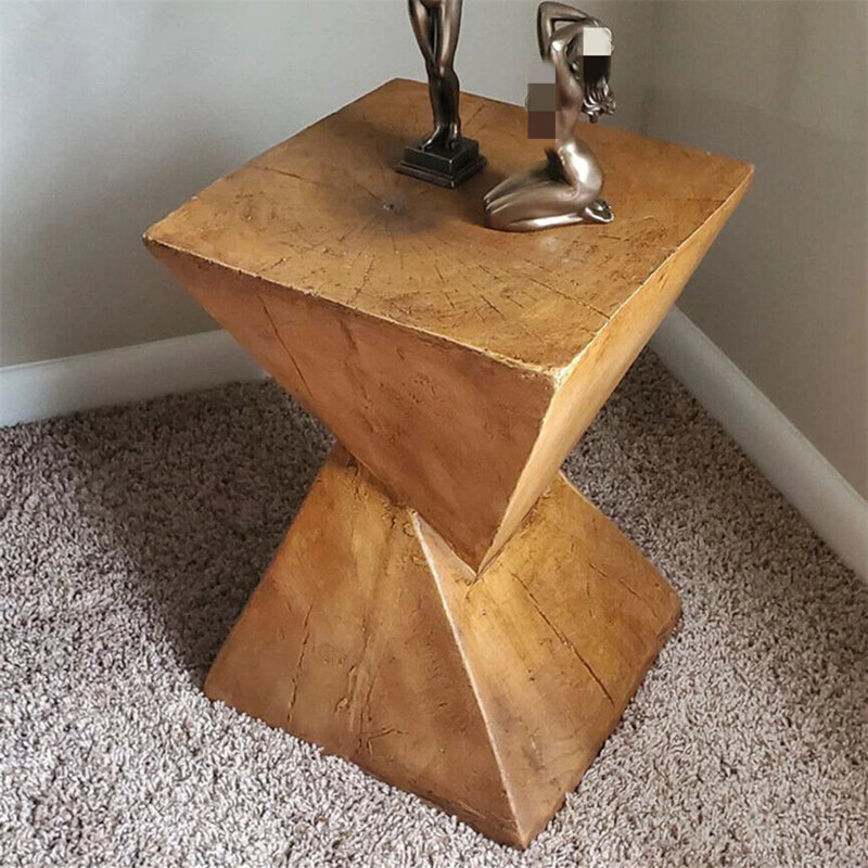 Weott Concrete Top End Table, Natural