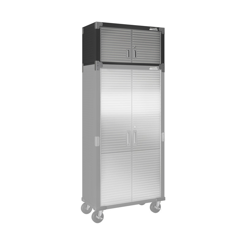 Seville Classics UltraHD Double Door Stacking Top Cabinet, 36" W x 18" D x 18.5" H, Graphite