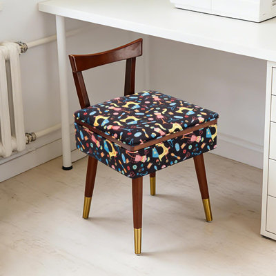 Wood Sewing Chair with Storage