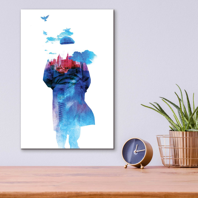 «Get Away from Town» par Robert Farkas, art mural en verre acrylique, H 16 po x l 12 po x P 0,13 po