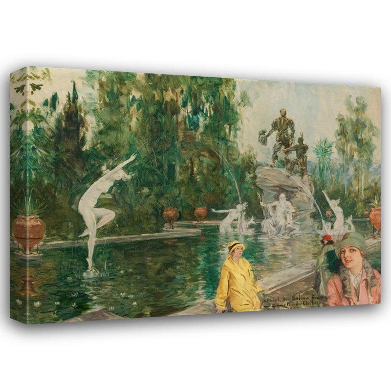 "Croquis pour la fontaine Balboa" par Howard Chandler Christy - Art mural sur toile tendue avec châssis, H 24 po x l 17 po