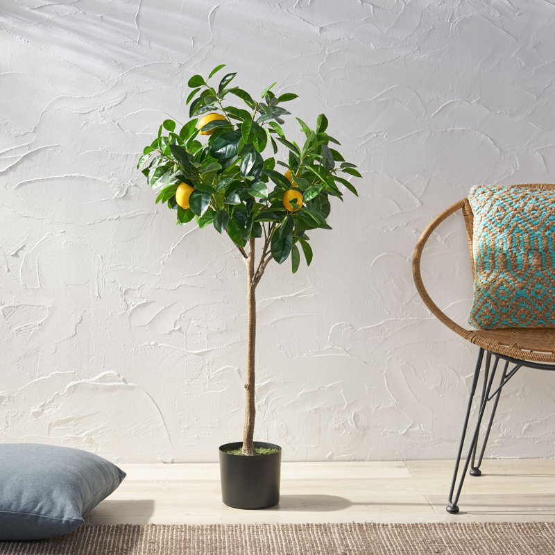 59'' Faux Lemon Tree Tree, 47" H x 25" W x 25" D