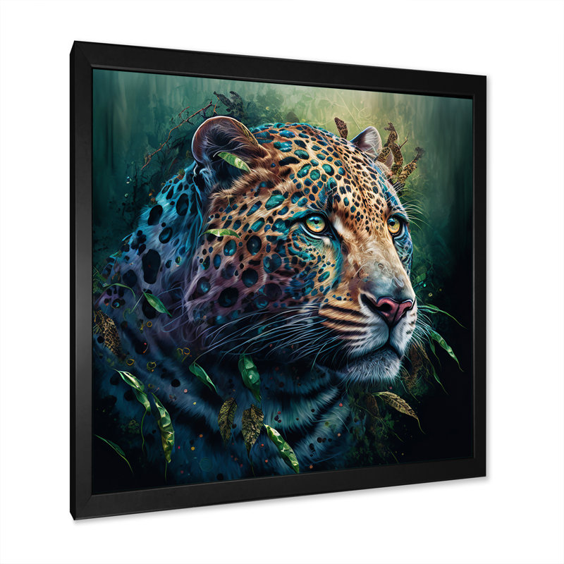 «Jungle Leopard In The Wild», reproduction sur toile, Impression noire sur toile encadrée, H 16 po x l 16 po x P 1 po