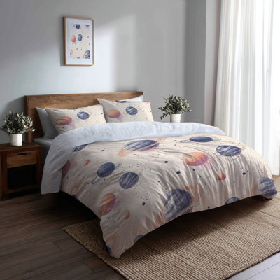 Ensemble de housse de couette 3 pièces Kids Space - Ensemble de housse de couette céleste pastel