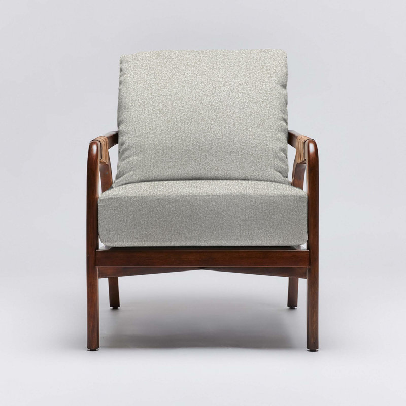 Delray Upholstered Armchair, Light Chestnut, Hemp Loop
