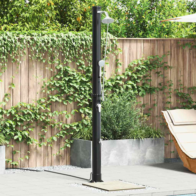 Outdoor Solar shower Black PVC and Aluminium Shower Cylindrical Heated