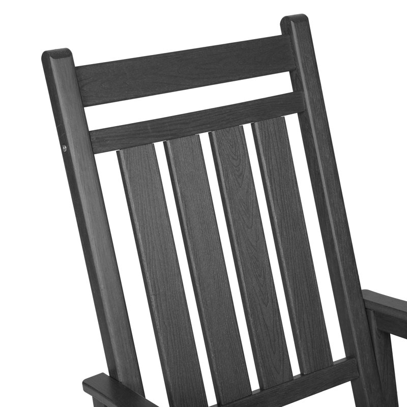 Ensemble de chaises berçantes toutes saisons avec table d'appoint, ensemble de chaises berçantes 3 pièces à texture de bois (comprend 2 chaises berçantes et 1 table)