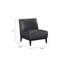 Chaise d'appoint Hoy, coussins en cuir fleur, pieds en bois massif noir-119044015