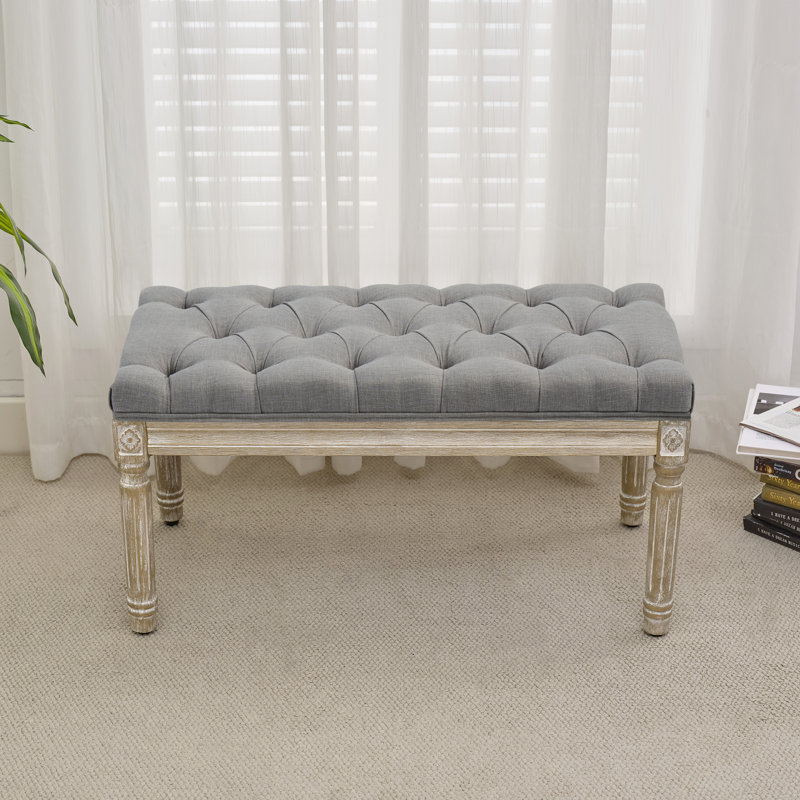Banc Boswick, Gris clair, H 16 po x l 31,5 po x P 15,8 po