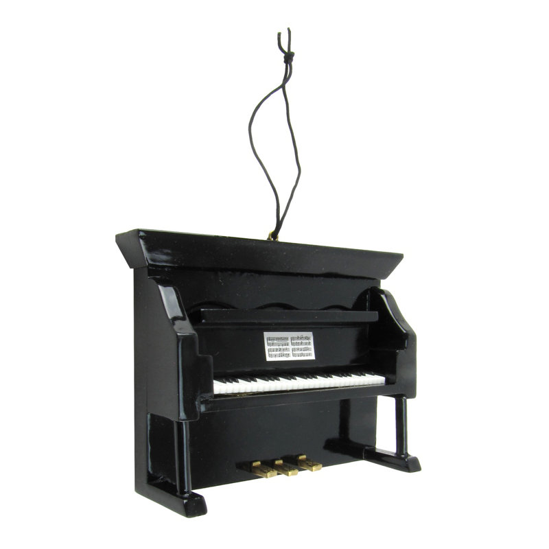 Ornement figurine pour arbre de noël à motif musical piano miniature