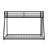 Twin Over Full Contemporary Metal Low Bunk Bed With Mattress Ready And Reversible , Matte Black Finish For Bedroom In Black,
