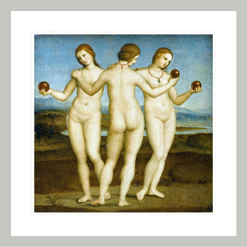 «The Three Graces» par Raphael, impression giclée sur cadre, 23.5" H x 23.54" W