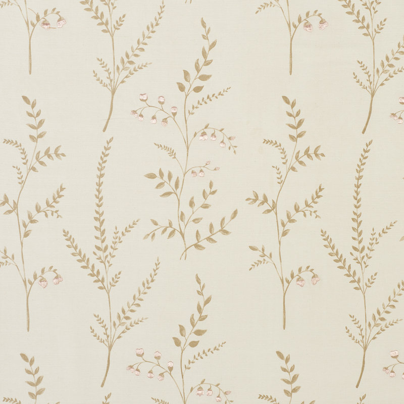 Cynthia Embroidered Print Fabric, Neutral/ Brown