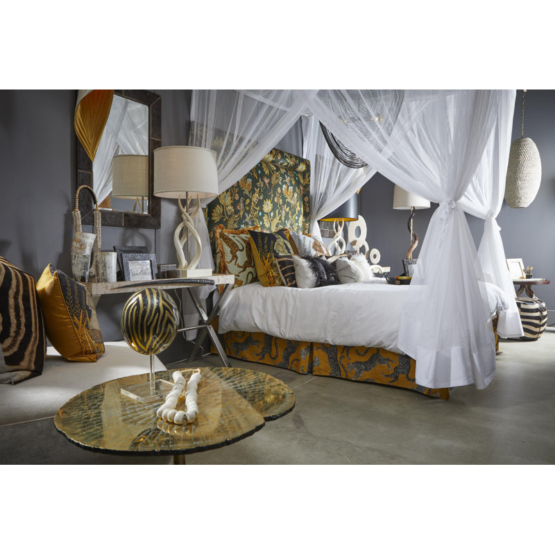 Brass & Leather Fringe Chandelier