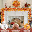 Guirlande d'automne, paquet de 2 guirlande de feuilles d'automne de 11,8 pi avec 4 crochets, décorations d'automne suspendues en érable artificiel pour la maison, décoration d'automne de l'Action de grâce pour le manteau de cheminée de fête de mariage en plein air
