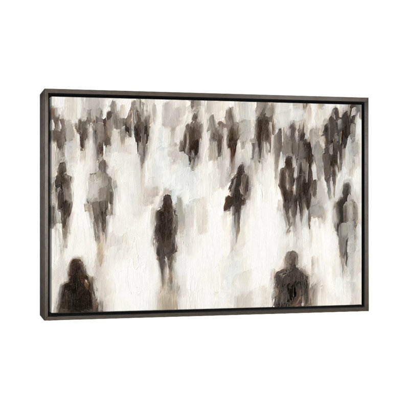 Reproduction d’art, "commuters II" par Ethan Harper, H 18 po x l 26 po x P 1,5 po, Toile encadrée de bois rustique foncé