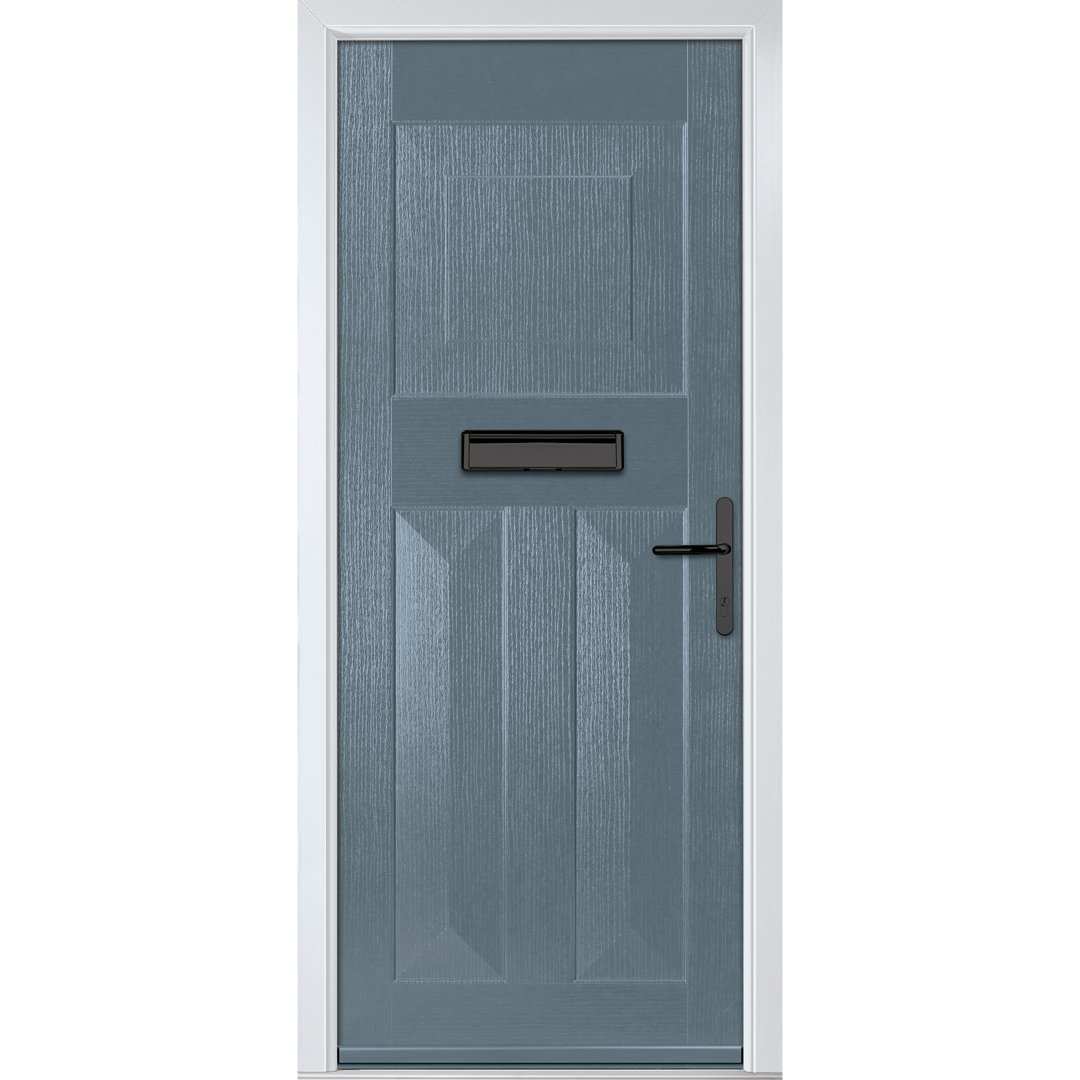 Crystal GRP Front door Eaton Solid Green 890mm x 2090mm Open in Left hand None Glass