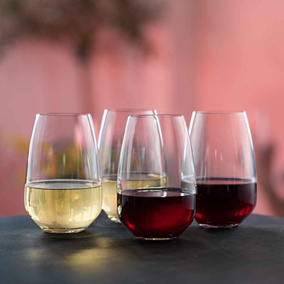 Dartington Crystal Cheers! Stemless Wine Glass Set