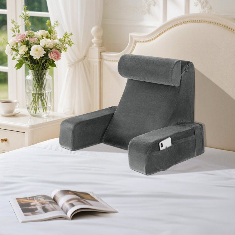 Reading Back Pillow, Gray