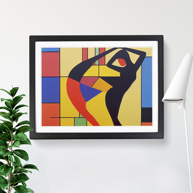 Abstract Woman Dancer Vol.3 - Framed Print, 25cm H x 34cm W x 2cm D, Black