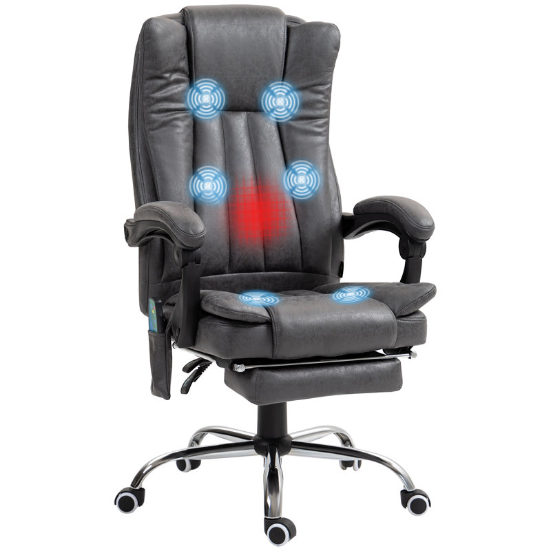 Jai-Dhe Microfiber / Microsuede Executive Chair, Dark Grey
