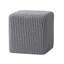 Tabouret de pieds tricoté à la main en fil de coton gris - taille 16,68 pouces, doux et invitant, fabriqué à la main, profond, large, grand