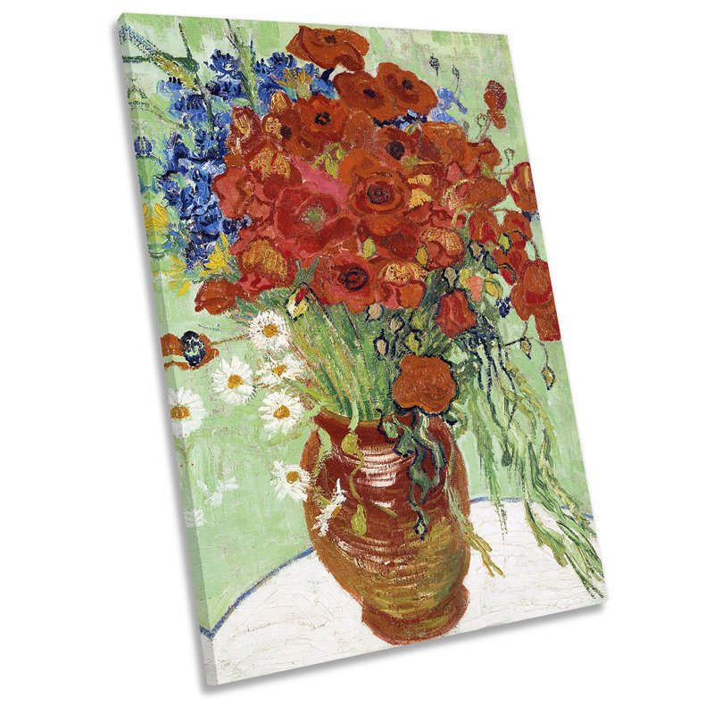 Van Gogh Vase With Cornflowers And Poppies - Wrapped Canvas Painting, 121.9cm H x 81.3cm W x 4cm D
