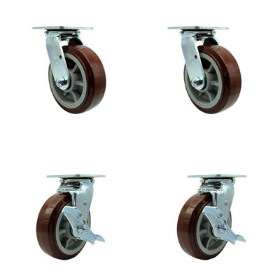 4 Piece Polyurethane Caster Set