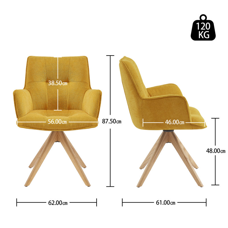 Task Chair, Yellow Fabric