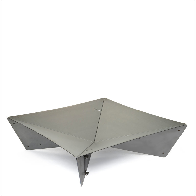 Ethan Square Stainless Steel Smokeless Fire Pit, 22cm H x 80cm W x 80cm D