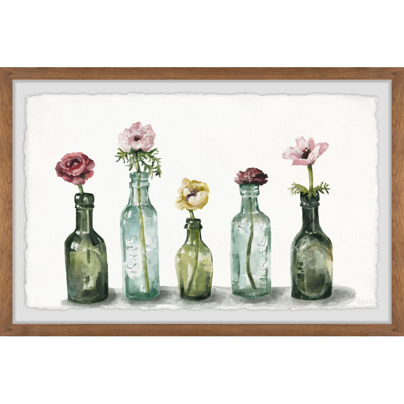 Flower In A Bottle by Parvez Taj - Single Picture Frame Painting, 61 cm H x 91 cm W