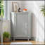 Armoire de salle de bain triangulaire polyvalente grise avec tablettes réglables pour un rangement optimal