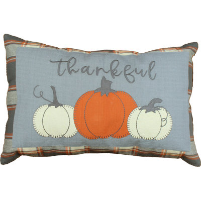  Gray Cotton Applique Reversible Throw Pillow