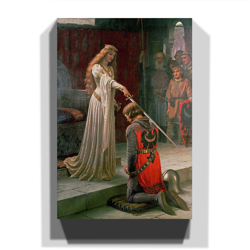 Edmund Leighton - Wrapped Canvas Painting, 76cm H x 50cm W